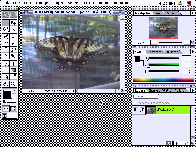 Adobe Photoshop 4.0 for Mac Workspace (1996)